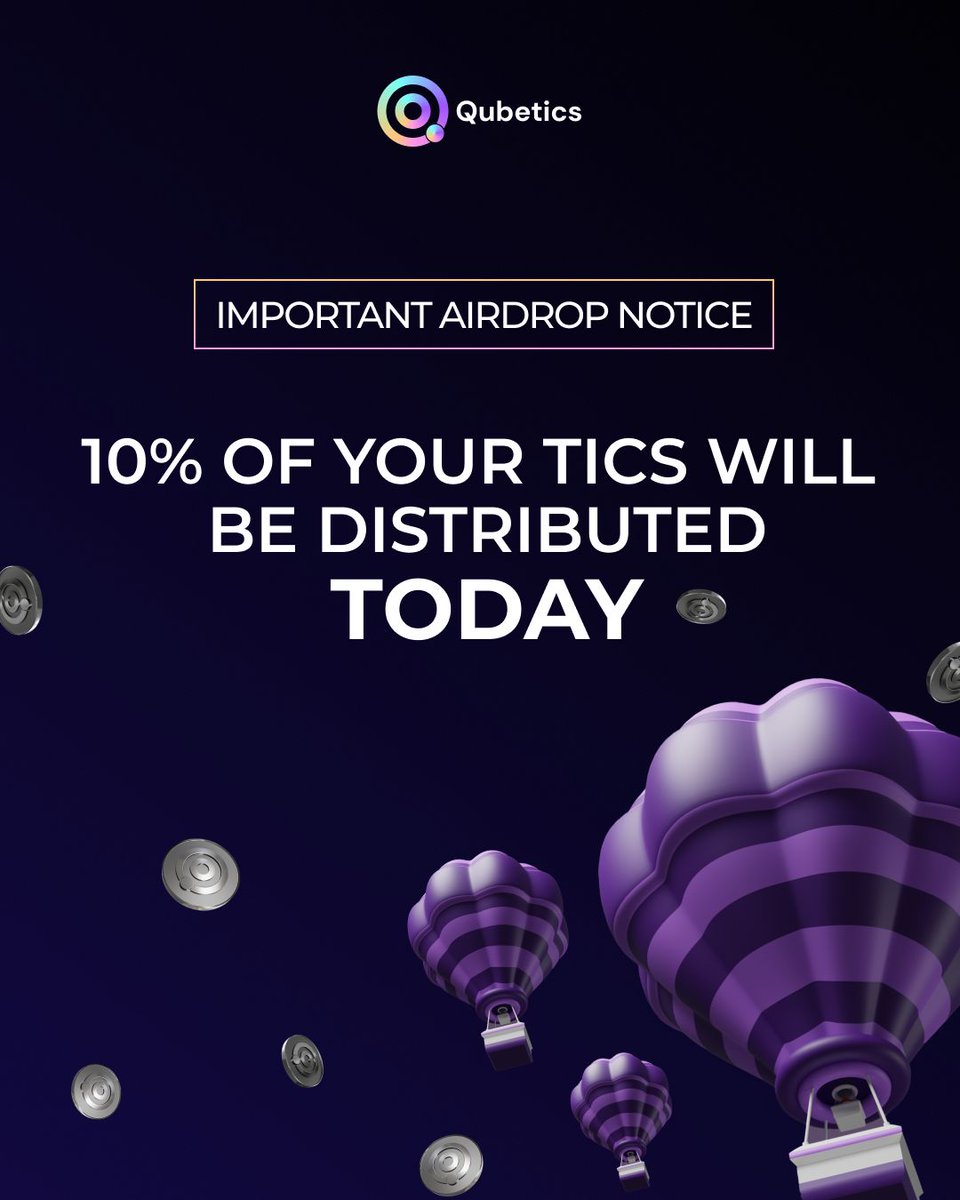 qubetics's tweet image. 🚨 Official Airdrop Update 🚨
We want to reassure our community that 10% of your $TICS tokens will be delivered today as communicated. The airdrop is currently in progress, and once your tokens are distributed, you will be able to view and verify them on TICSSCAN.

We appreciate…