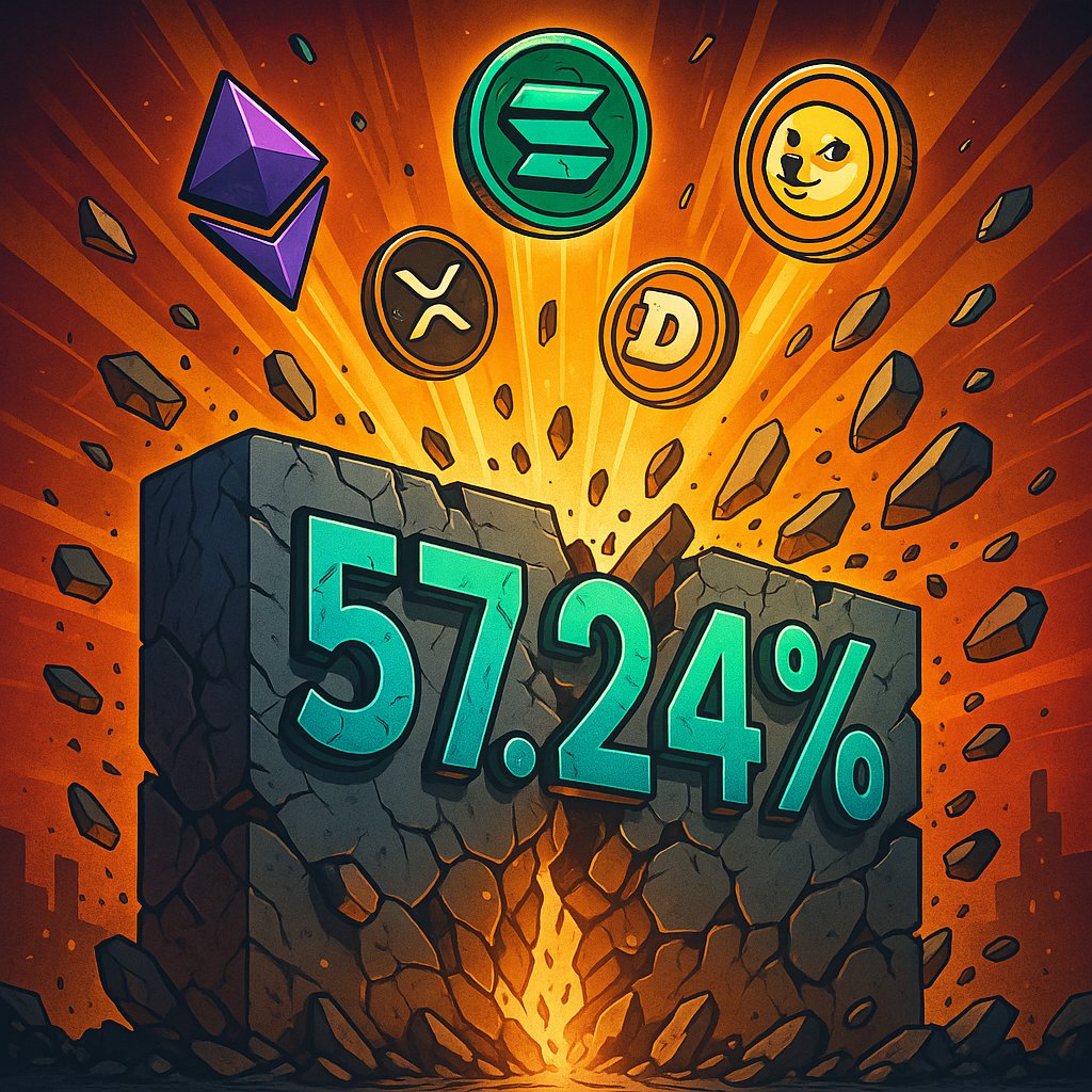 3. $BTC Key Level Ahead: 57.24%
The yellow line at 57.24% is the last major structural support.
If we break below that…
📈 Altcoins could explode in relative strength.
📉 If BTC.D bounces altseason pauses.