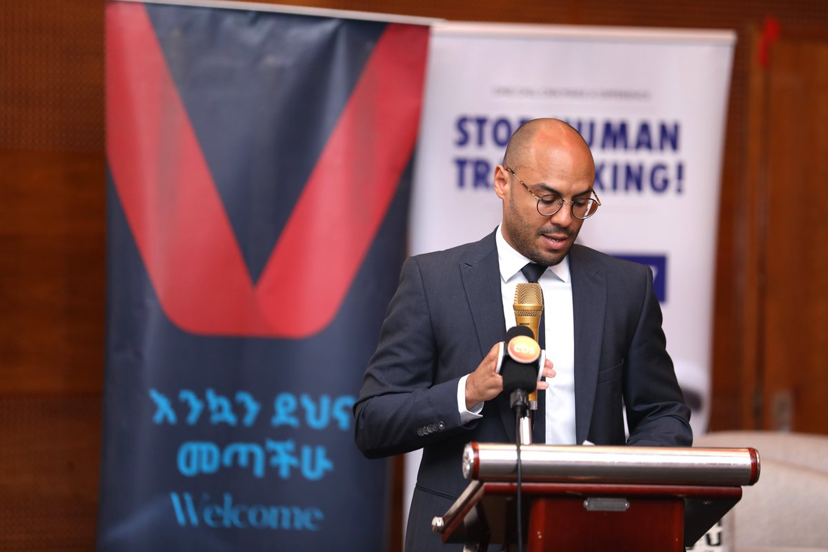 IOMEthiopia's tweet photo. Ethiopia marks #WorldDayAgainstTrafficking with a strong call for justice, victim protection &amp; multi-stakeholder action. 
Together, we fight organized crime &amp; human trafficking—putting victims’ rights first. Collective action is key. #EndTheExploitation
🔗https://t.co/t124uGIBBe https://t.co/YZGq4f1uFv