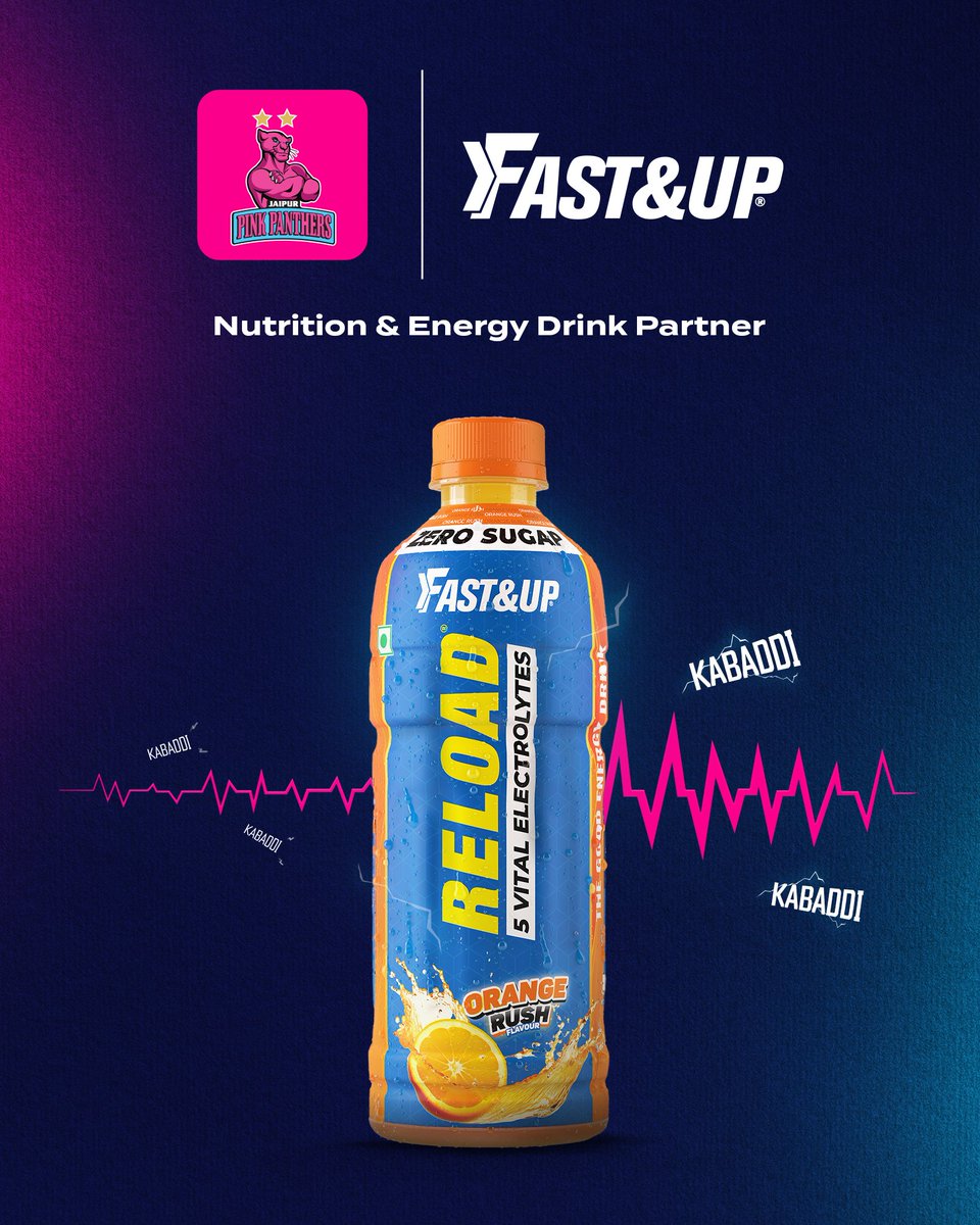 Panthers don’t just train, they power up. ⚡

Fueling the pride this season, <a href="/FastandUp_India/">Fast&Up_India</a> joins us as our Official Nutrition &amp; Energy Drink Partner!

#NewRoarBegins #JPP #RoarForPanthers #Kabaddi #ProKabaddi