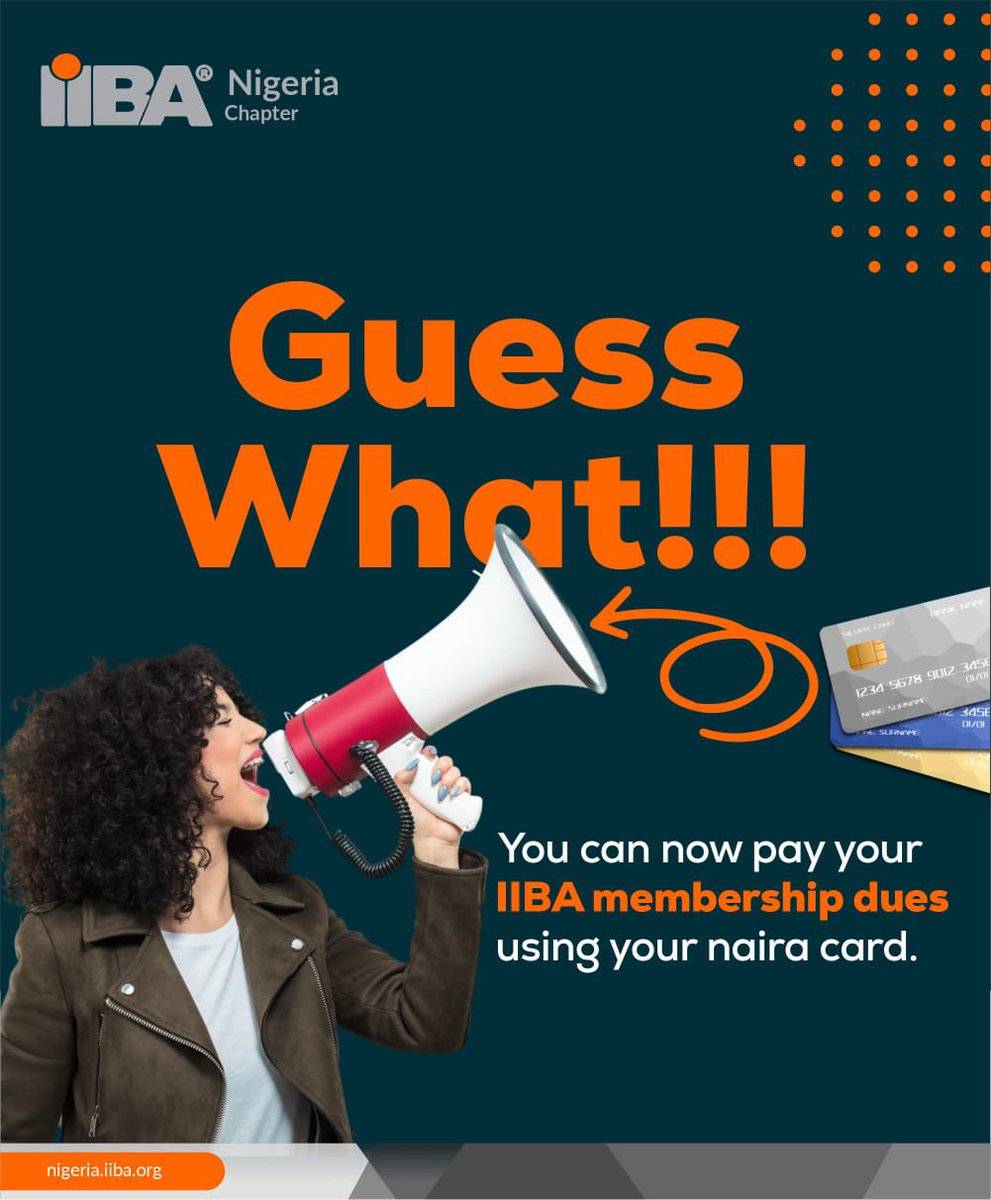 Great news for Business Analysts in Nigeria 
You can now pay your IIBA membership dues using your Naira card!

No need for dollar cards anymore 🙌🏾
Let’s goooo 👉🏾 iiba.org/business-analy…
