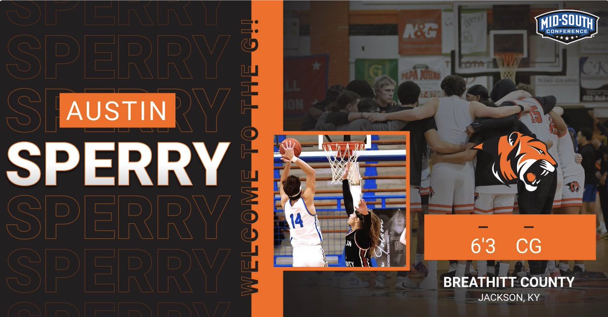 As the 25-26 school year approaches, let’s welcome in some new Tigers!! 🐅🐅

Austin Sperry comes to us from Breathitt County HS where he led the Bobcats to the KHSAA Sweet 16 averaging 23.4 PPG &amp; 7 RPG this past year! Welcome to the G! #TigerPride🐅