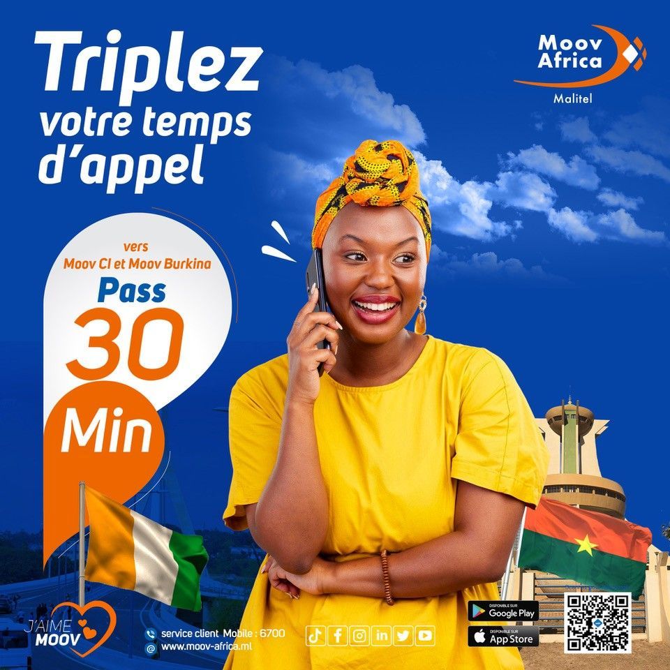 Un appel qui dure… longtemps ! 

Avec le Pass 30 Min vers Moov CI et Moov Burkina, vos échanges n’ont plus de limites 🧡

Rendez-vous sur My Moov ou tapez #555#2#5#1#

#MoovAfricaMalitel #appelinternational #Jaimemoov