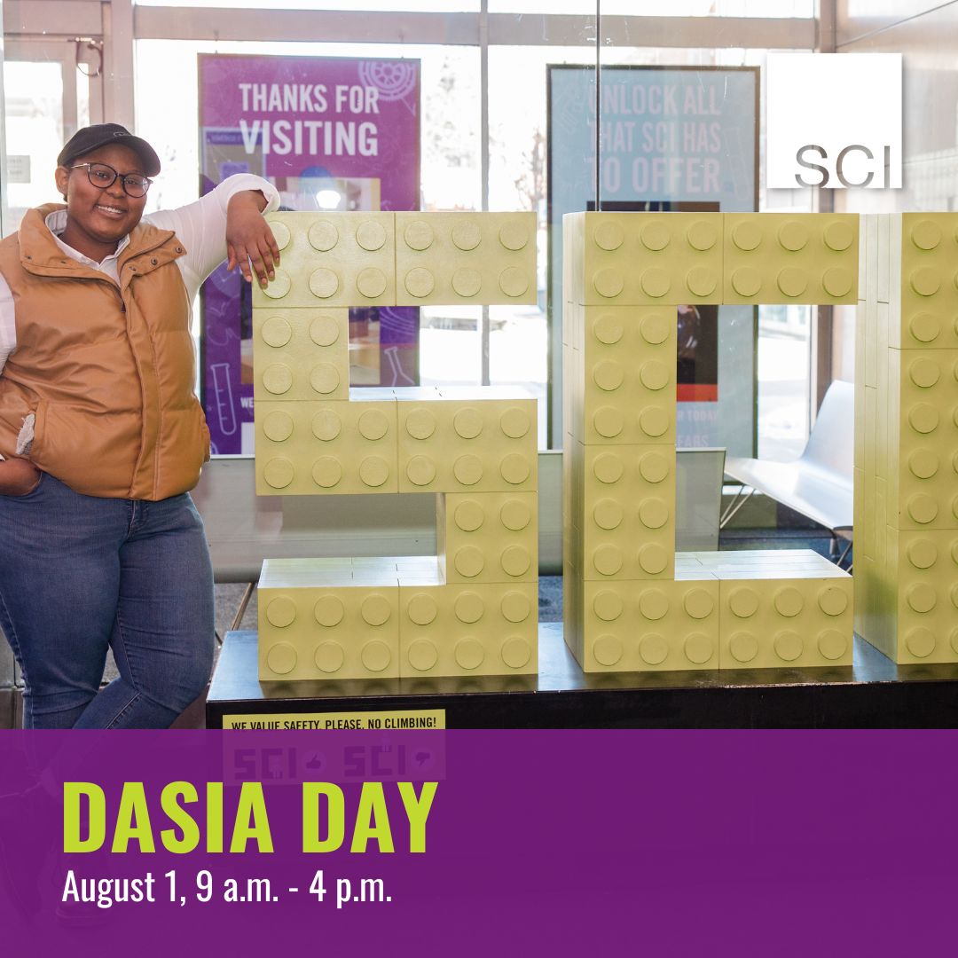 Dasia Day is happening this Friday! Come celebrate Dasia Taylor, a STEAM advocate, startup founder, innovator and entrepreneur based right here in Iowa. 

Visit SCI on Aug. 1 for a day full of science learning, giveaways and time to chat with Dasia.