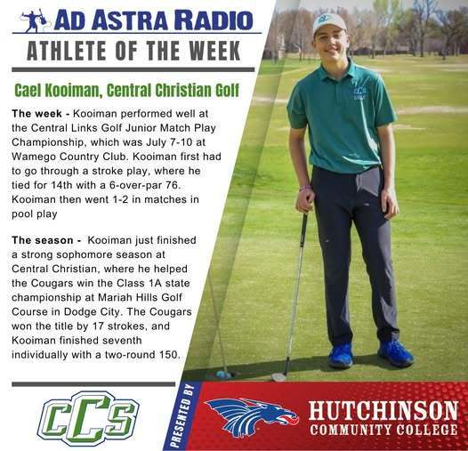 Congratulations to Cael Kooiman who was recently selected as Ad Astra Radio's Athlete of the Week!