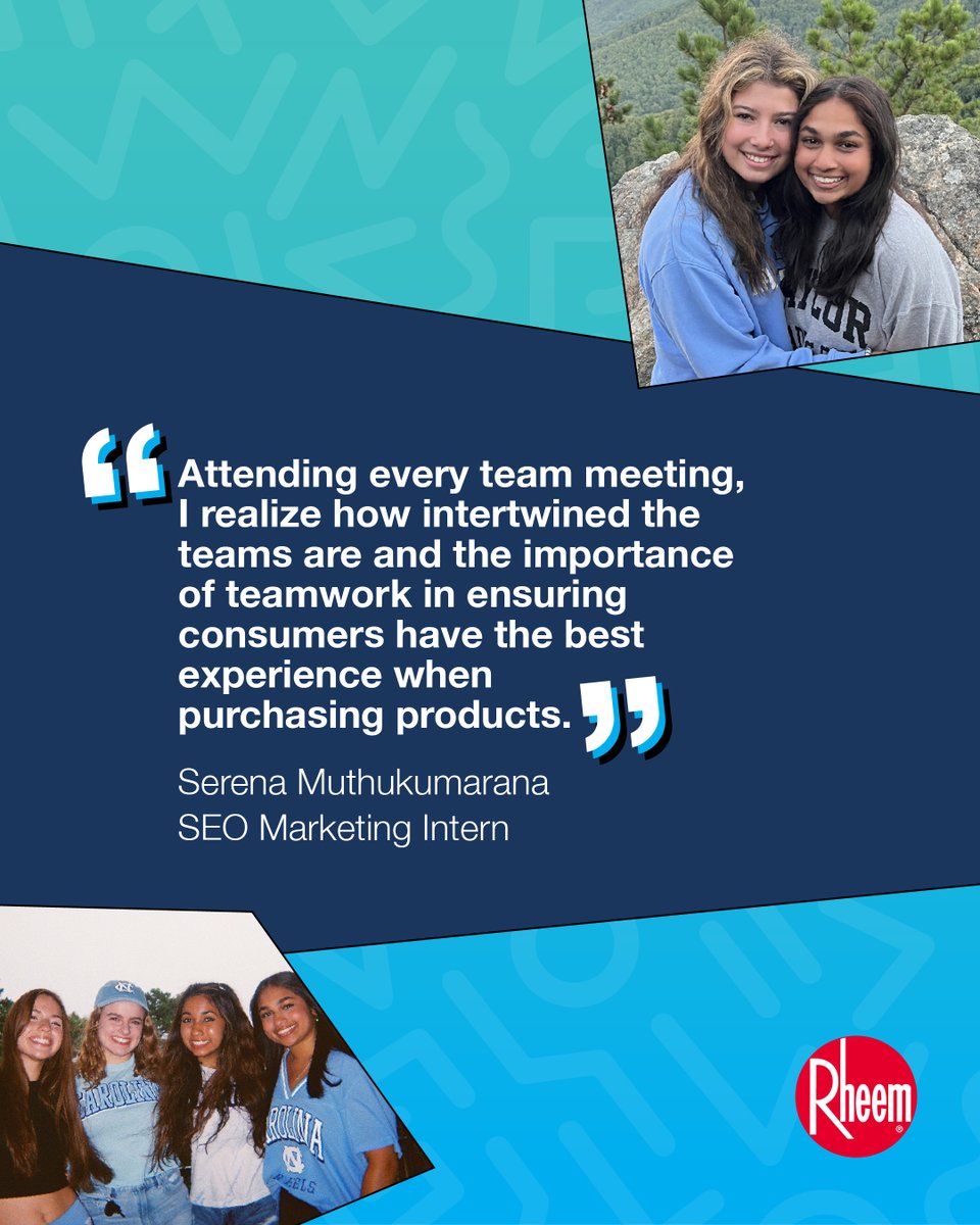 If you ask SEO Marketing Intern Serena Muthukumarana what she has learned at Rheem, it's that details matter. "The process of getting the products to consumer doors is extremely thought out," she says. We're glad to have Serena as part of the #RheemTeam! #NationalInternDay