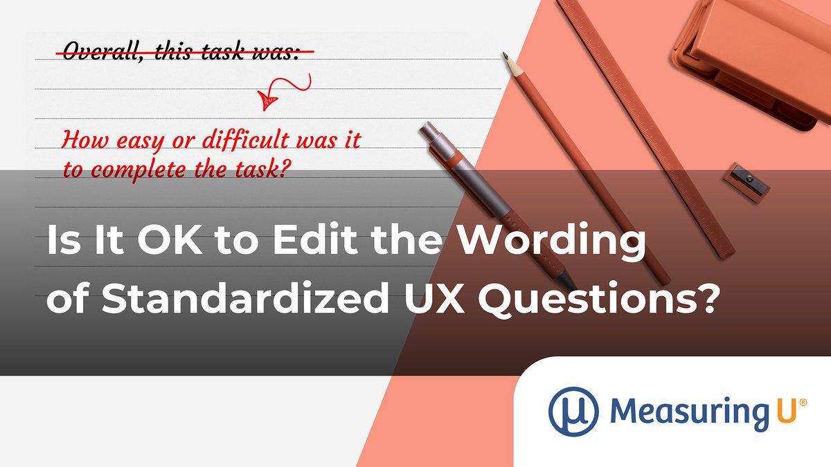 Is it OK to edit the wording of standardized #UX questions? You might be surprised. bit.ly/4feFQ0j