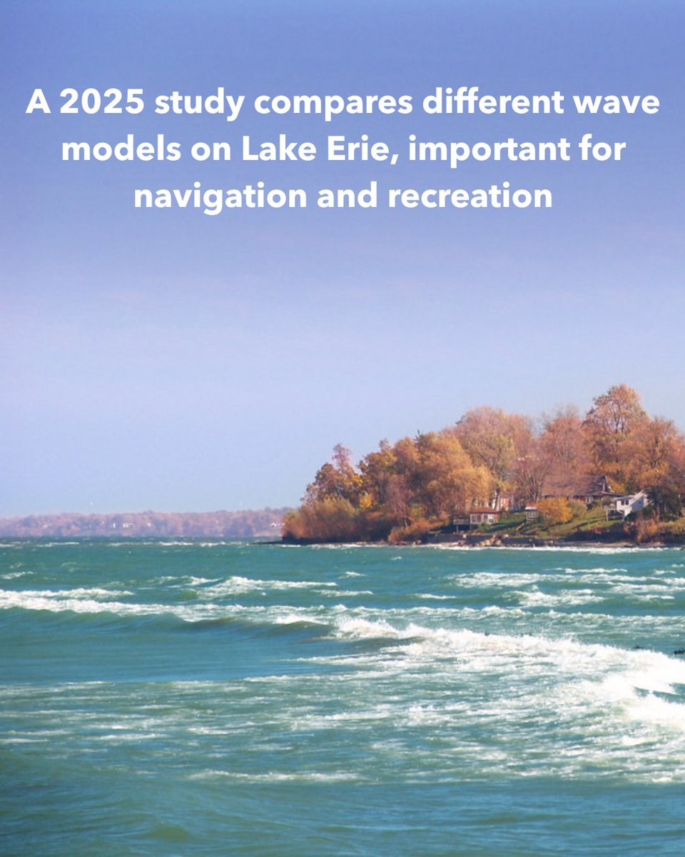 Lake Erie presents a unique challenge to wave modeling due to varying depths and weather conditions from one side of the lake to the other.A 2025 study compared the effectiveness of different wave models.

Learn more ➡️ lakescientist.com/research-brief…

PC: Adapted from Mark K. | Flickr