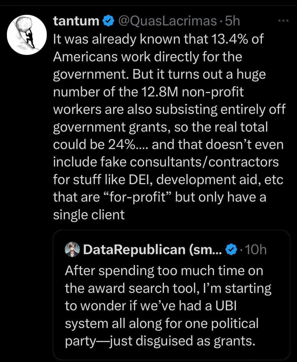 13.4% of Americans work for the government, another 13 million are employed by government-funded NGOs. Leftists have been getting paid about $2 trillion per year of taxpayer dollars, while their opponents worked pro bono to win the "free market of ideas".