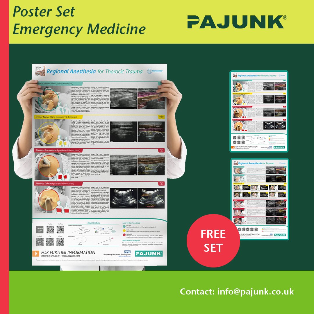 Regional anaesthesia with ultrasound guidance 👉 we have created these BLOCK GuRU posters in cooperation with the University Hospital of Birmingham for you. Order now for free by contacting info@pajunk.co.uk

#education #PAJUNKEducation #regionalanaesthesia