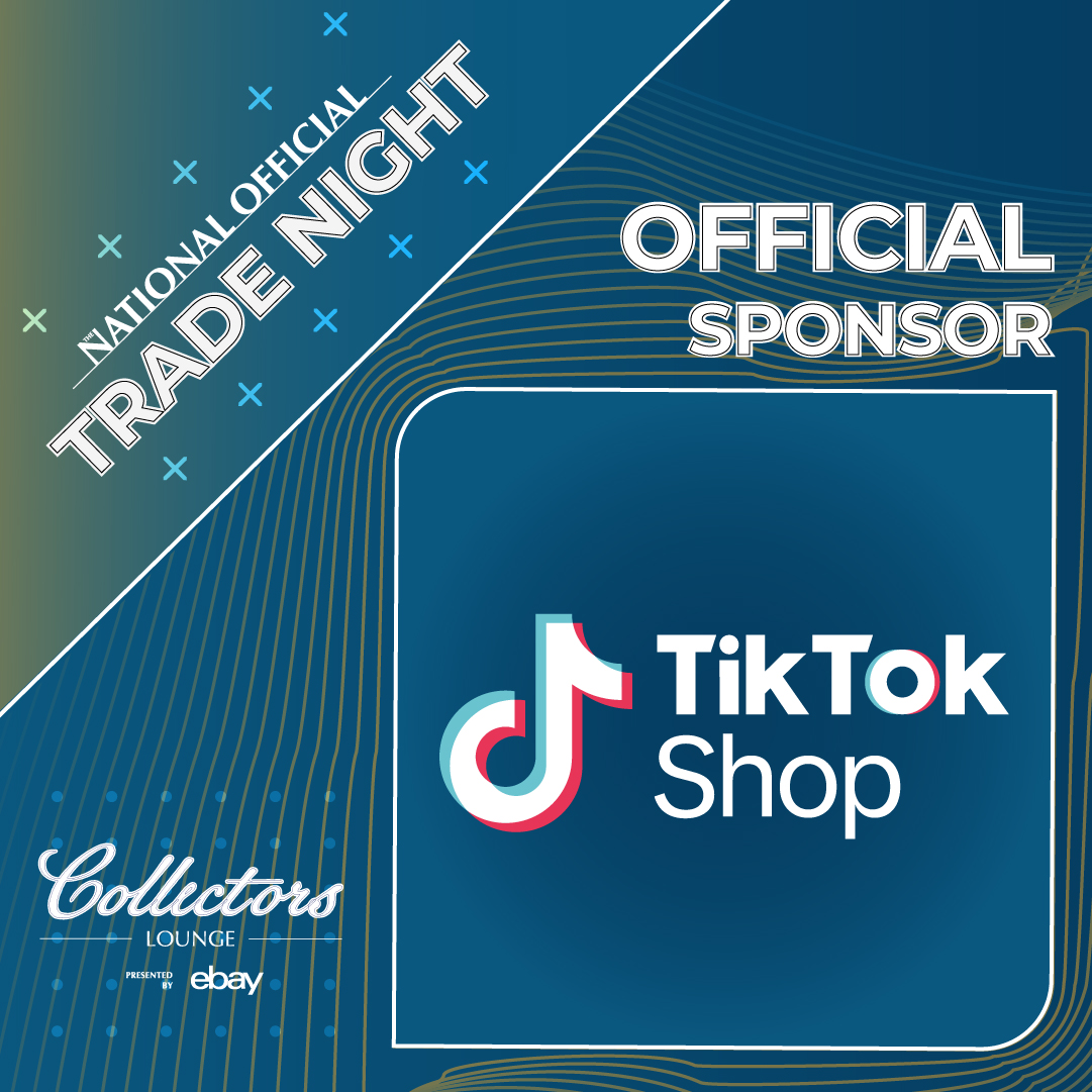 The official Trade Night of The National is back for 3 epic nights of trading, collecting, and connection at The National Sports Collectors Convention — and it wouldn’t be possible without our incredible sponsors!
🎉 PRESENTED BY:
 <a href="/eBay/">eBay</a> 

OFFICIAL SPONSORS:

<a href="/TikTokShopUSA/">TikTokShopUSA</a>