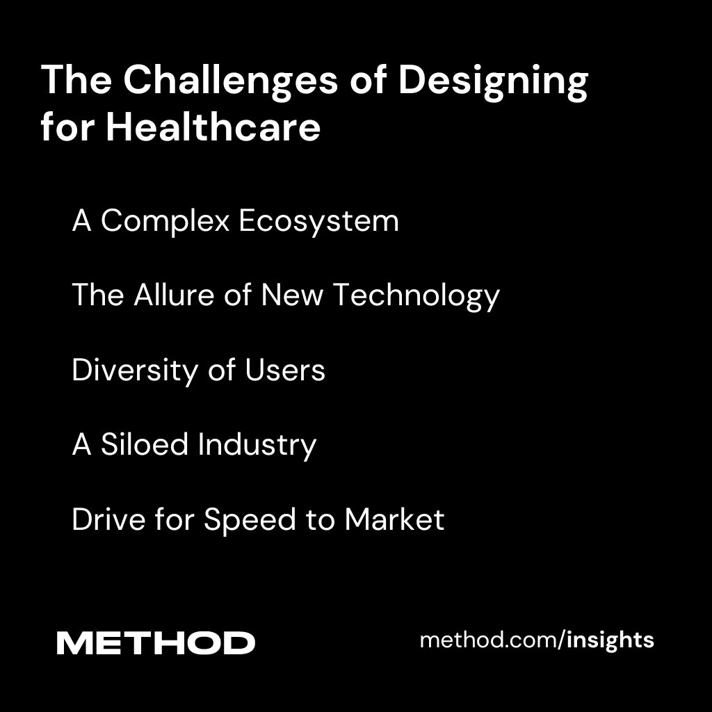 Healthcare is a complex field that makes optimizing product design, adoption, and utilization very challenging. We look at the most prominent issues and opportunities when it comes to designing for healthcare. bit.ly/3HcGv5Z