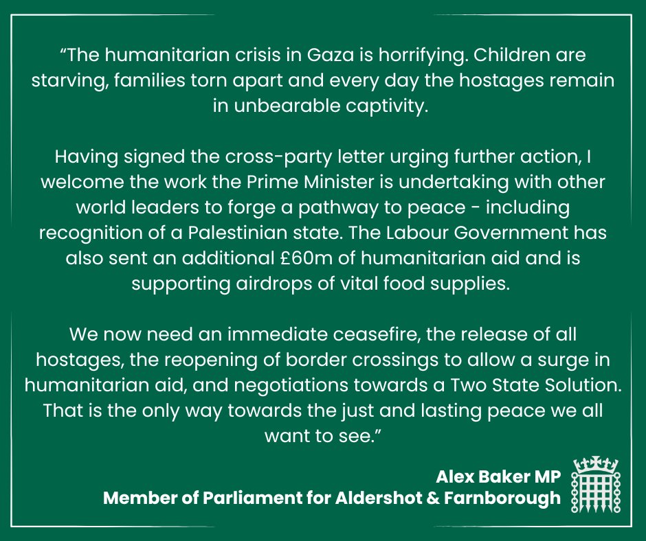 A statement from me following the Prime Minister's statement on Gaza last night⬇️