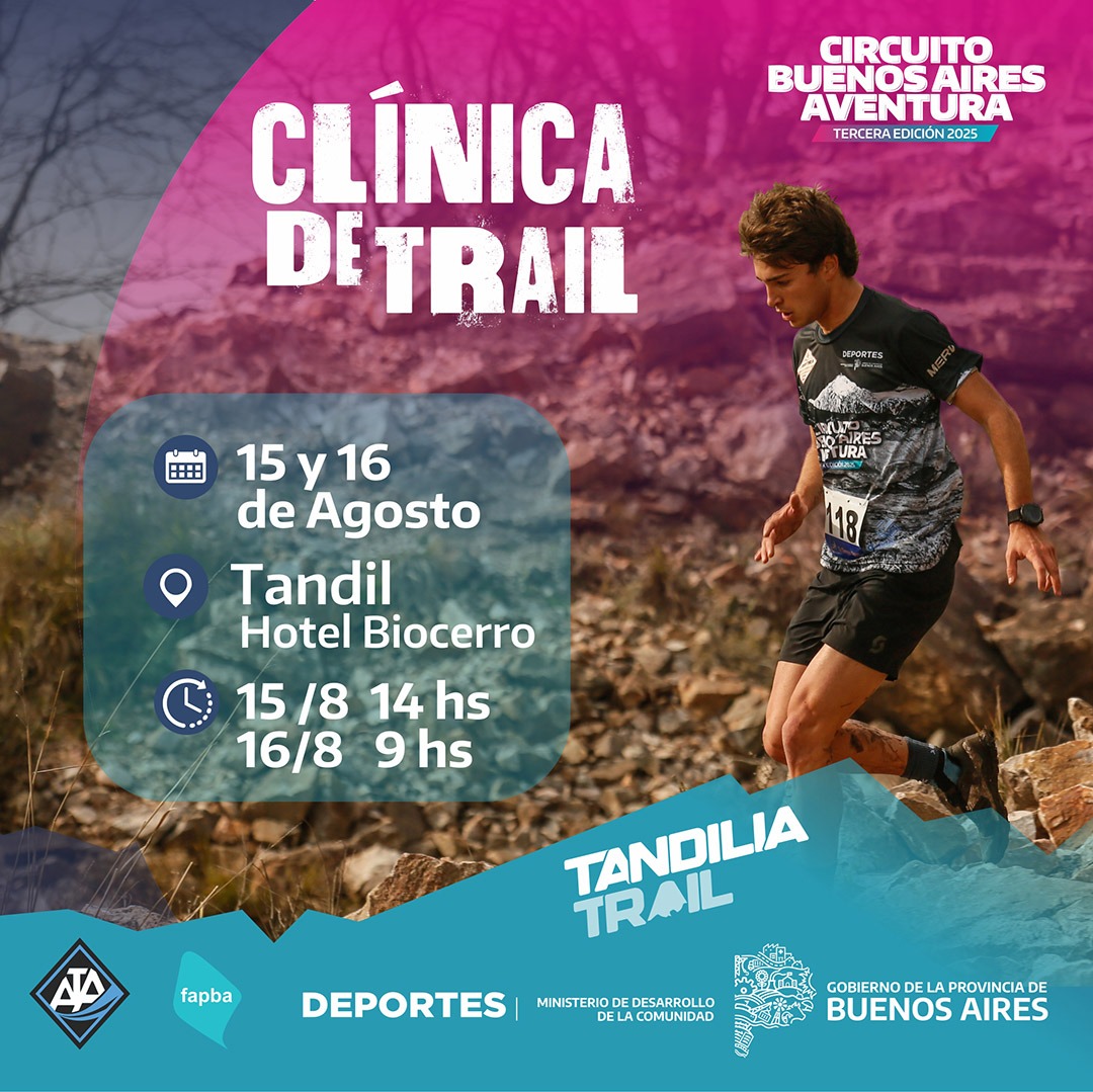 🏃🏼‍♀️|🏃‍♂️ Llega el Circuito Buenos Aires Aventura con una clínica de Trail a #Tandil

🤩 El 15 y 16 de agosto no te pierdas la Clínica en el Hotel Biocerro y el 17/8 corremos la segunda aventura del Circuito en las sierras de Tandil.

share.google/1iV7MQRYvvTNdH…