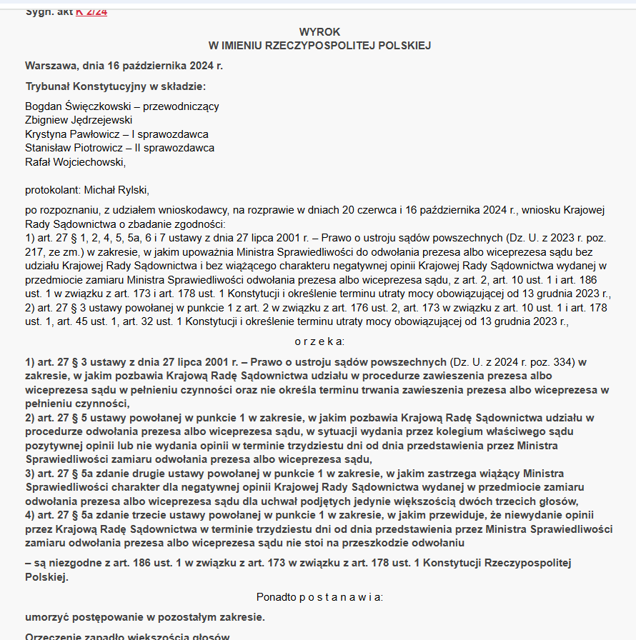 Dagmara Pawełczyk-Woicka (@dpawelczykw) on Twitter photo Mam informację, że <a href="/MS_GOV_PL/">Min. Sprawiedliwości</a> Waldemar Żurek zawiesił część kierownictwa Sądu Okręgowego w Sosnowcu, w tym SSO Ewę Łąpińską, członka <a href="/KRS_RP/">Krajowa Rada Sądownictwa</a> oraz SSO Katarzynę Czerwińską-Koral, której mąż, sędzia Przemysław Koral, orzekał w sprawie umorzenia postępowania karnego, w którym Mam informację, że <a href="/MS_GOV_PL/">Min. Sprawiedliwości</a> Waldemar Żurek zawiesił część kierownictwa Sądu Okręgowego w Sosnowcu, w tym SSO Ewę Łąpińską, członka <a href="/KRS_RP/">Krajowa Rada Sądownictwa</a> oraz SSO Katarzynę Czerwińską-Koral, której mąż, sędzia Przemysław Koral, orzekał w sprawie umorzenia postępowania karnego, w którym