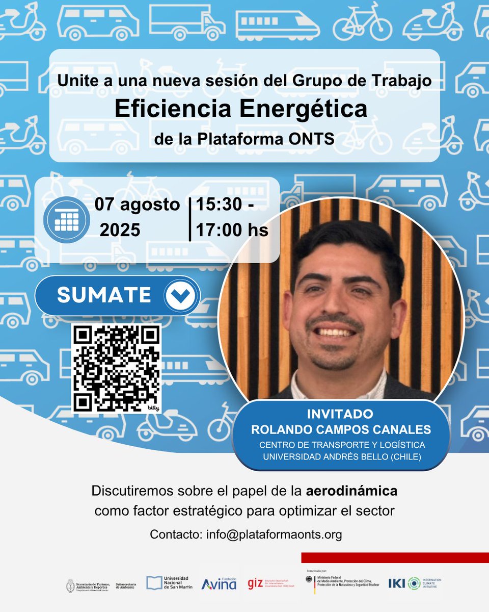 🚛 ¡Ya está abierto el registro!
Sumate a la tercera sesión del Grupo de Trabajo sobre Eficiencia Energética, impulsado desde la Plataforma del Observatorio Nacional de Transporte Sostenible (ONTS).
📅 Fecha: Jueves 7 de agosto
🕒 Hora: 15:30 hs
👉 Sumate: bit.ly/4kWYSJZ