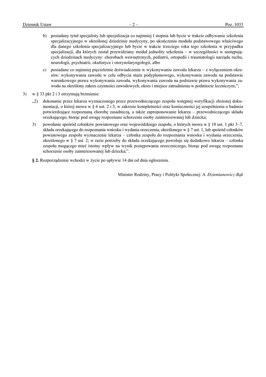 Dz.U. 2025 poz. 1033
Rozporządzenie @MRiPS_gov_PL z dnia 28 lipca 2025 r. zmieniające rozporządzenie w sprawie orzekania o niepełnosprawności i stopniu niepełnosprawności
dziennikustaw.gov.pl/D2025000103301…