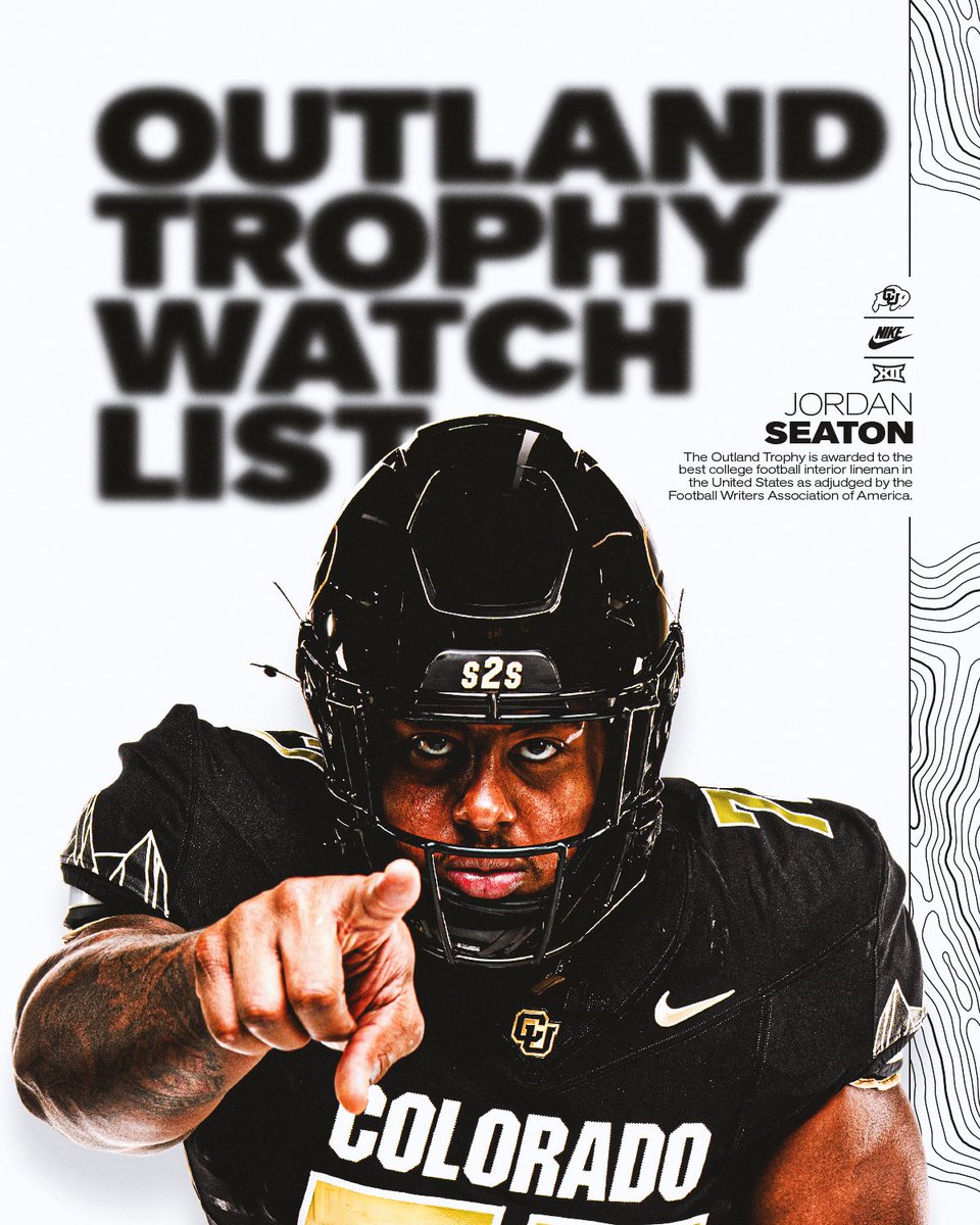 Colorado Buffaloes Football (@cubuffsfootball) on Twitter photo Big man, big honor.
Jordan Seaton named to the Outland Trophy Watchlist. 🏆
<a href="/JordanSeaton_/">Jordan Seaton</a> x #GoBuffs
buffs.me/3HalzfS Big man, big honor.
Jordan Seaton named to the Outland Trophy Watchlist. 🏆
<a href="/JordanSeaton_/">Jordan Seaton</a> x #GoBuffs
buffs.me/3HalzfS