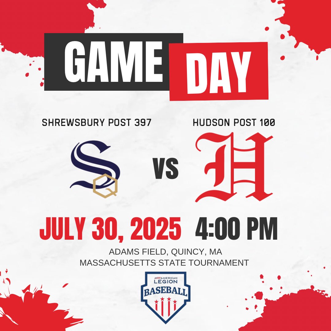 Hudson Post 100 (@hudsonpost100) on Twitter photo Day 5 of the state tournament today in Quincy! We’ll have to beat Shrewsbury at 4pm, and then Fall River at 7pm to take home the trophy and advance to regionals Day 5 of the state tournament today in Quincy! We’ll have to beat Shrewsbury at 4pm, and then Fall River at 7pm to take home the trophy and advance to regionals