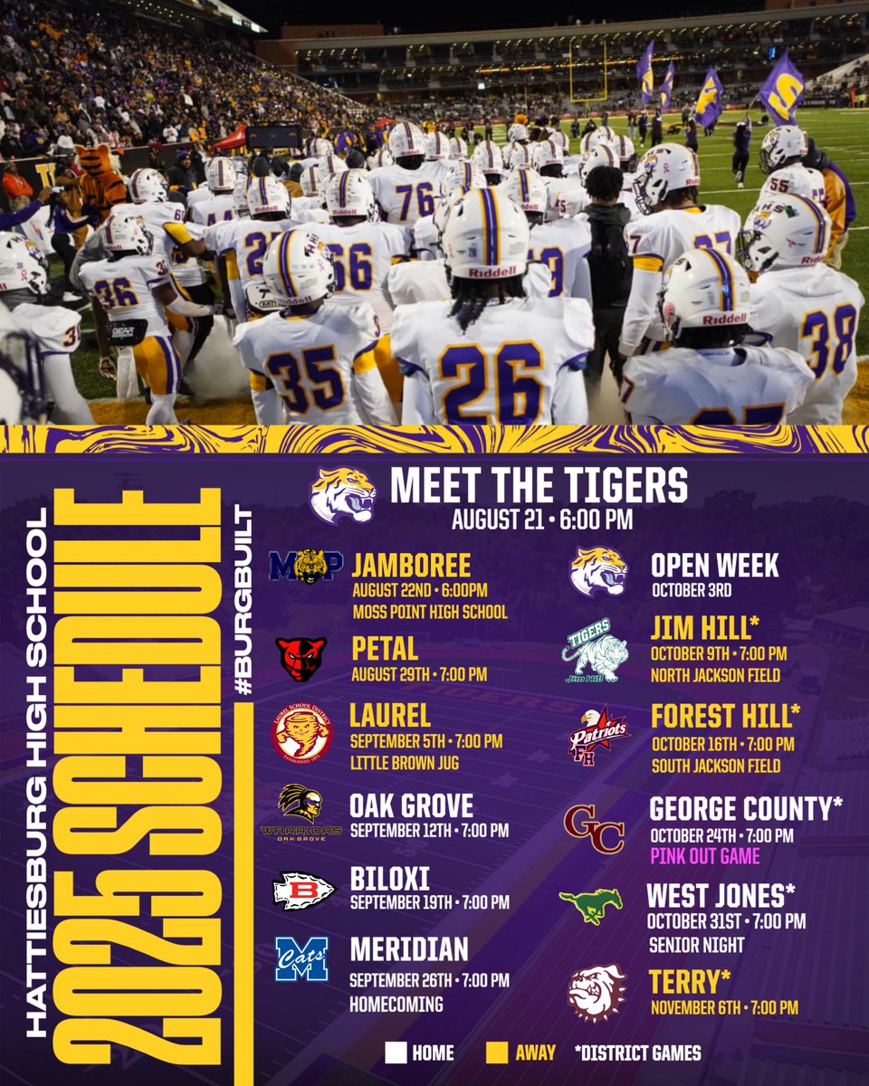 🚨Updated 2025 Schedule🚨

Go Tigers!! #BurgBuilt™️ #EDC