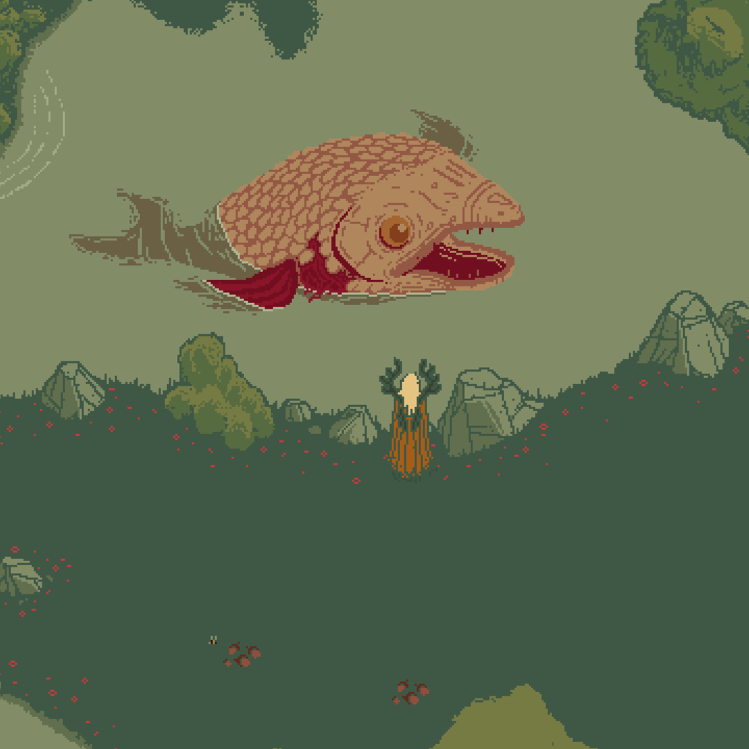 Here's a fishy from our game : )

The demo is now out on Steam, so go check it out!

#pixelart #indiedev #DeathHowl