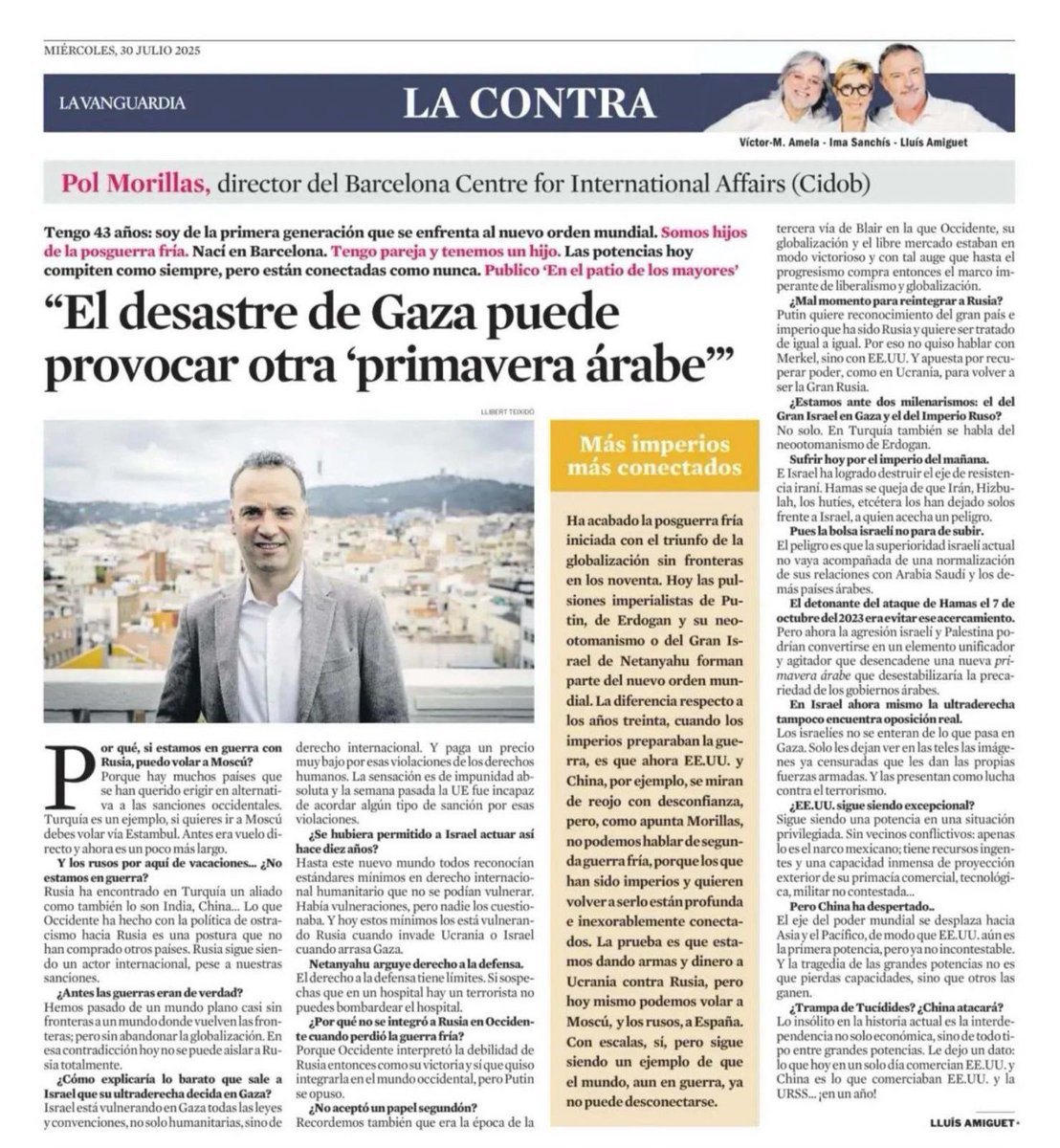 Pol Morillas (@polmorillas) on Twitter photo Avui a La Contra de La Vanguardia, sobre “En el patio de los mayores. Europa ante un mundo hostil.” <a href="/debatelibros/">Editorial Debate</a> <a href="/penguinllibres/">Penguin Llibres</a> Avui a La Contra de La Vanguardia, sobre “En el patio de los mayores. Europa ante un mundo hostil.” <a href="/debatelibros/">Editorial Debate</a> <a href="/penguinllibres/">Penguin Llibres</a>