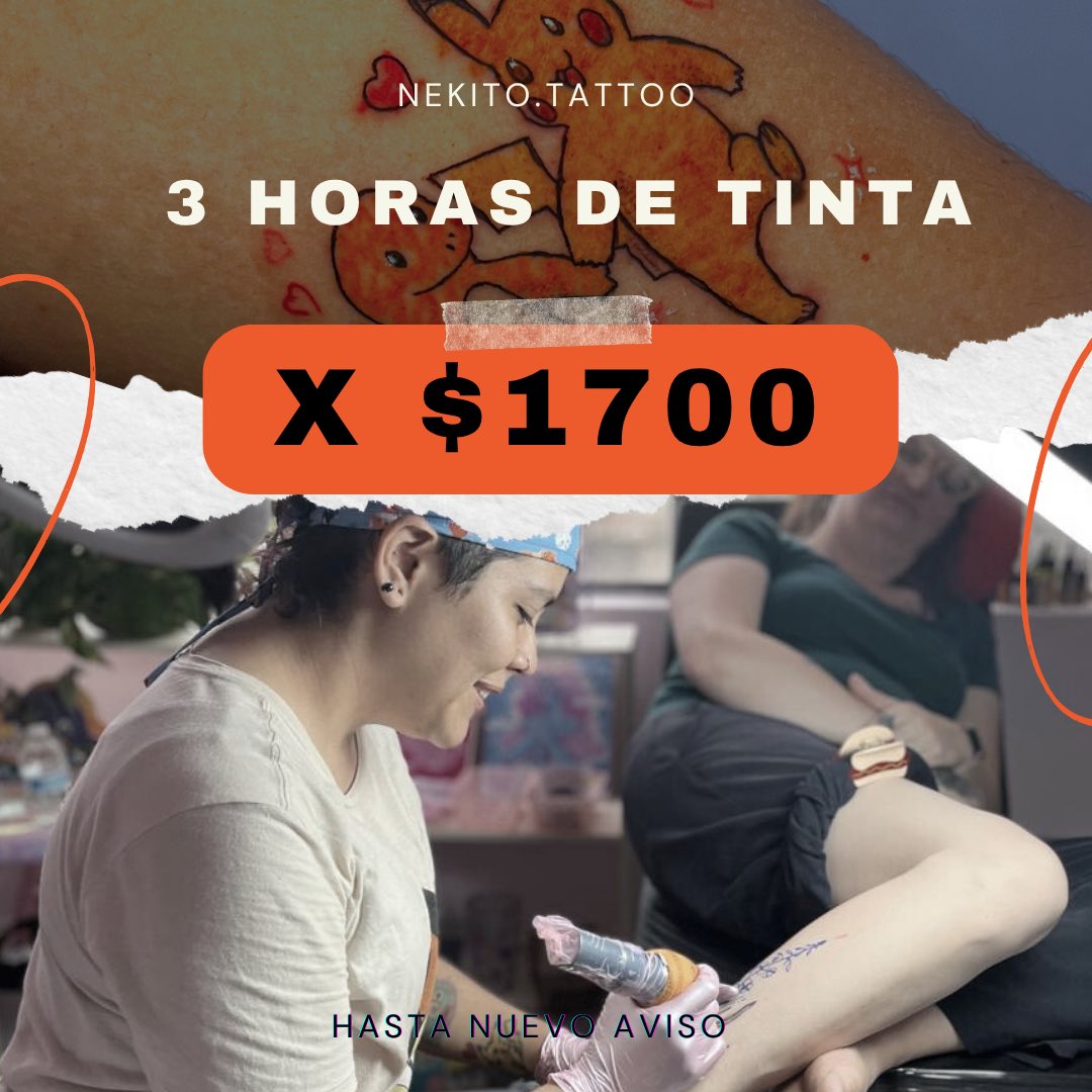 Traigo esta promoción de tatuaje ⬇️⬇️⬇️
Cada vial de tratamiento sale entre 700 y 1000 mxn y aprox le rinde para 5-6 dosis.
Si queremos salvarle la vida a Jessie necesitamos sí o sí comprar ese tratamiento.
Me ayudaría mucho cada RT y cada ❤️ para poder llegar a más personas