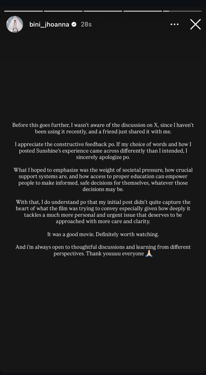 jhoanna’s instagram story