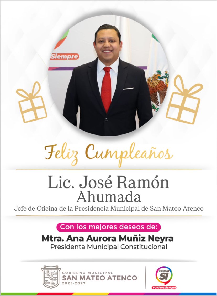 Anaamunizneyra's tweet photo. ¡Muchas felicidades querido @PepAhumada! Gracias por todo; que Dios te bendiga e ilumine hoy y siempre. 
Mi gratitud, mi cariño y mi amistad siempre. https://t.co/nkUvtxHeif