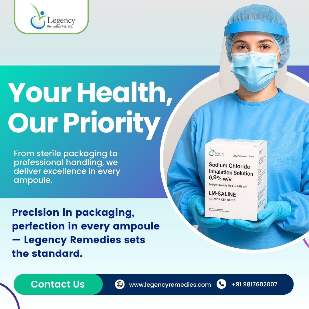 legencyremedies's tweet image. Your Health, Our Priority.
From sterile packaging to CE-certified ampoules — we deliver precision you can trust. 💉🔬
#LegencyRemedies #PharmaCare #SterileSolutions #HealthcareSafety
🌐 legencyremedies.com