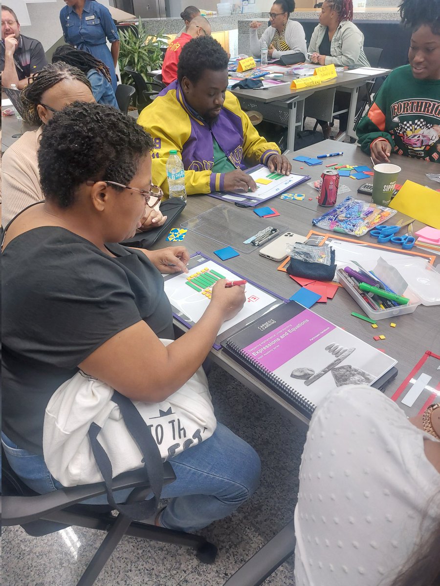 Excited to see teachers participating in Carnegie Learning's Algebra Institute! We're solving equations with Algebra tiles, double number lines, &amp; bar models. Thanks to Broward Education Foundation, FAU, &amp; Promise Neighborhood Grant for making this possible! #AlgebraEducation