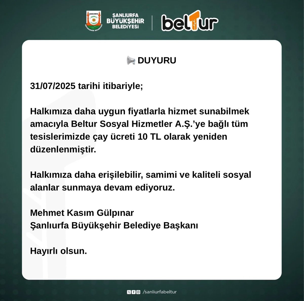 📢 DUYURU

<a href="/sanliurfabld/">Şanlıurfa Büyükşehir 🇹🇷</a> 
<a href="/besikci_murat/">Murat BEŞİKCİ</a> 
<a href="/BilalTekatli63/">Bilal TEKATLI 🇹🇷🇹🇷🇹🇷</a>