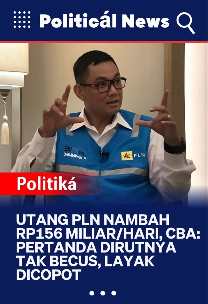 Gimana ceritanya PLN bisa punya utang 🤔🤔
Sementara telat bayar aja langsung PLN mati,