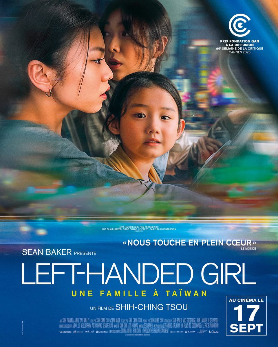 Indiewire is reporting that Cannes 2025 selection LEFT-HANDED GIRL, Shih-Ching Tsou’s collaboration with Sean Baker, will be in theaters on Nov 14 and on Netflix on Nov 28.