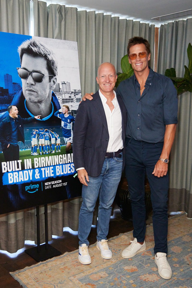 Tom Wagner and <a href="/TomBrady/">Tom Brady</a> promoting our new documentary in Miami! 🇺🇸

Built In Birmingham: Brady &amp; The Blues premieres this Friday, August 1, on Prime Video.