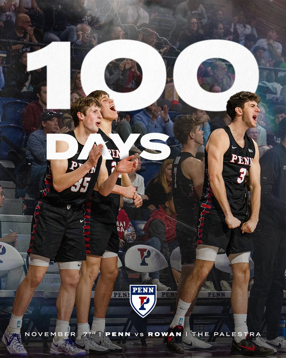 1⃣0⃣0⃣ DAYS until we open the Fran McCaffery Era at The Palestra! CAN'T WAIT!

#FightOnPenn 🔴🔵🏀
