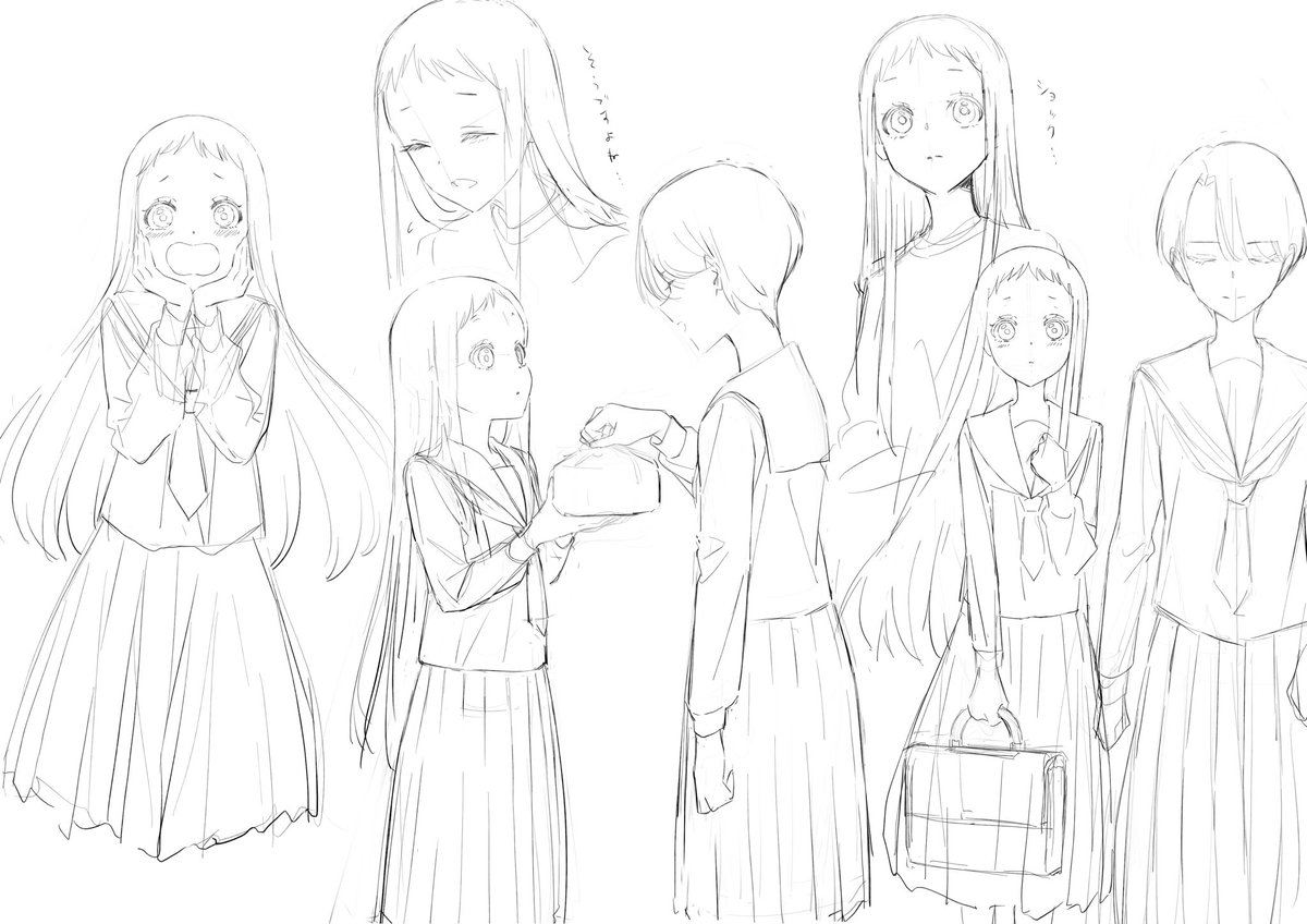 明日双子腹から出したりでバタバタしそうなので今のうちに生ホスの話させてほしい〜!
篠原監督と打合わせ後キャラ表作成時ワンエグの時のように落書き的なものから始めたほうが高橋らしさがでて良いかもとアドバイス頂いて暦ちゃんと麗さまの色々想像して描いてたラフです🌹
#着せ恋 #着せ恋アニメ 