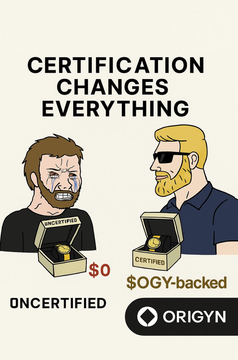 Me: “It’s just a watch, bro.”
<a href="/ORIGYNTech/">ORIGYN</a>: “Is it certified though?”
Me: “...no 😬”
<a href="/ORIGYNTech/">ORIGYN</a>: “Then it’s worth $OGY peanuts.”
😂 The new Certification Cost Calculator is live.
📦 RWA is getting verified, on-chain, and flex-worthy.
💎 You want real-world value? Get $OGY /