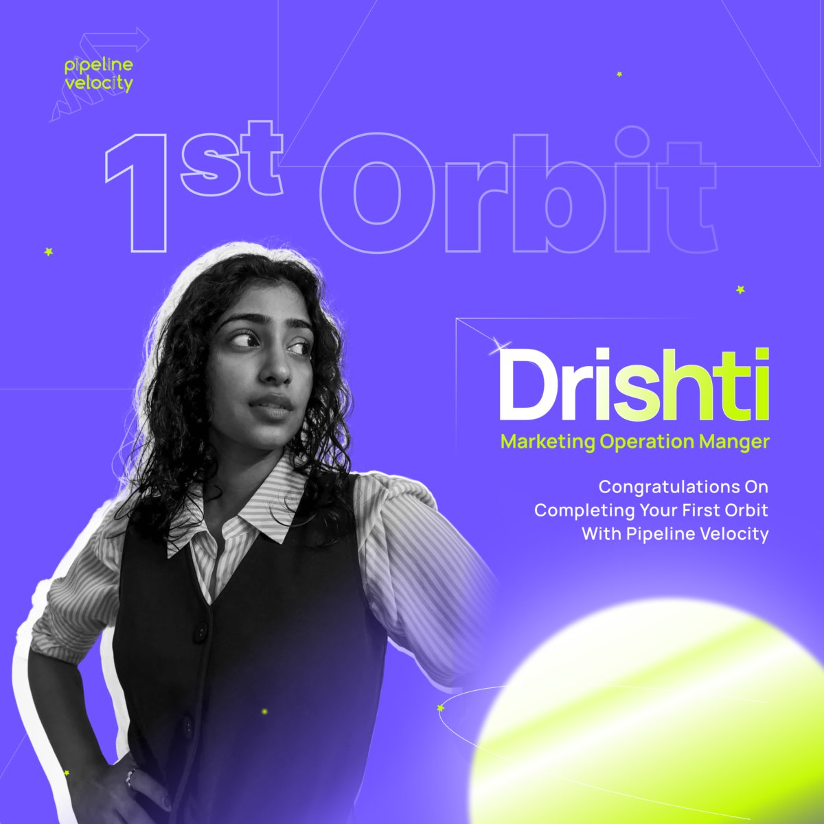 PipelineVelocit's tweet photo. Congratulations to Drishti Kanoi on completing her First Orbit!

Here’s to many more revolutions together. https://t.co/YOJ9RUtE0E