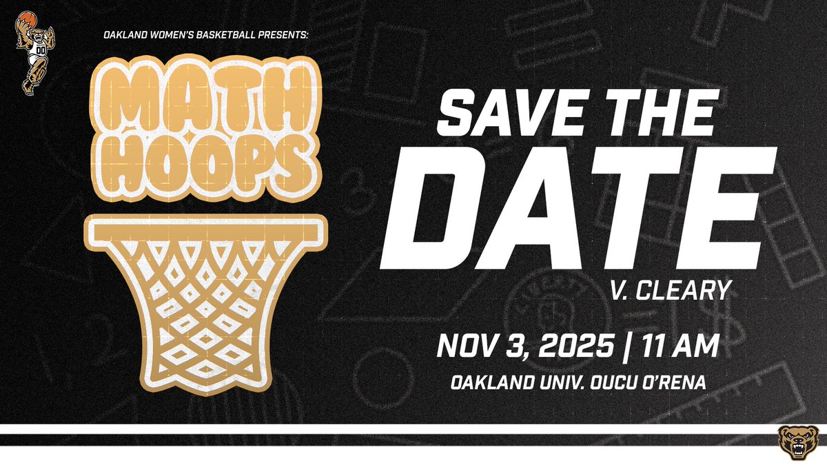 Golden Grizzlies (@goldengrizzlies) on Twitter photo Don't forget to register for our second annual <a href="/OaklandWBBall/">Oakland Women's Basketball</a> Basketball Math Hoops game this fall!
If you are interested in bringing a class/group to this fun and educational event, email eplichta@oakland.edu for more details! Don't forget to register for our second annual <a href="/OaklandWBBall/">Oakland Women's Basketball</a> Basketball Math Hoops game this fall!
If you are interested in bringing a class/group to this fun and educational event, email eplichta@oakland.edu for more details!