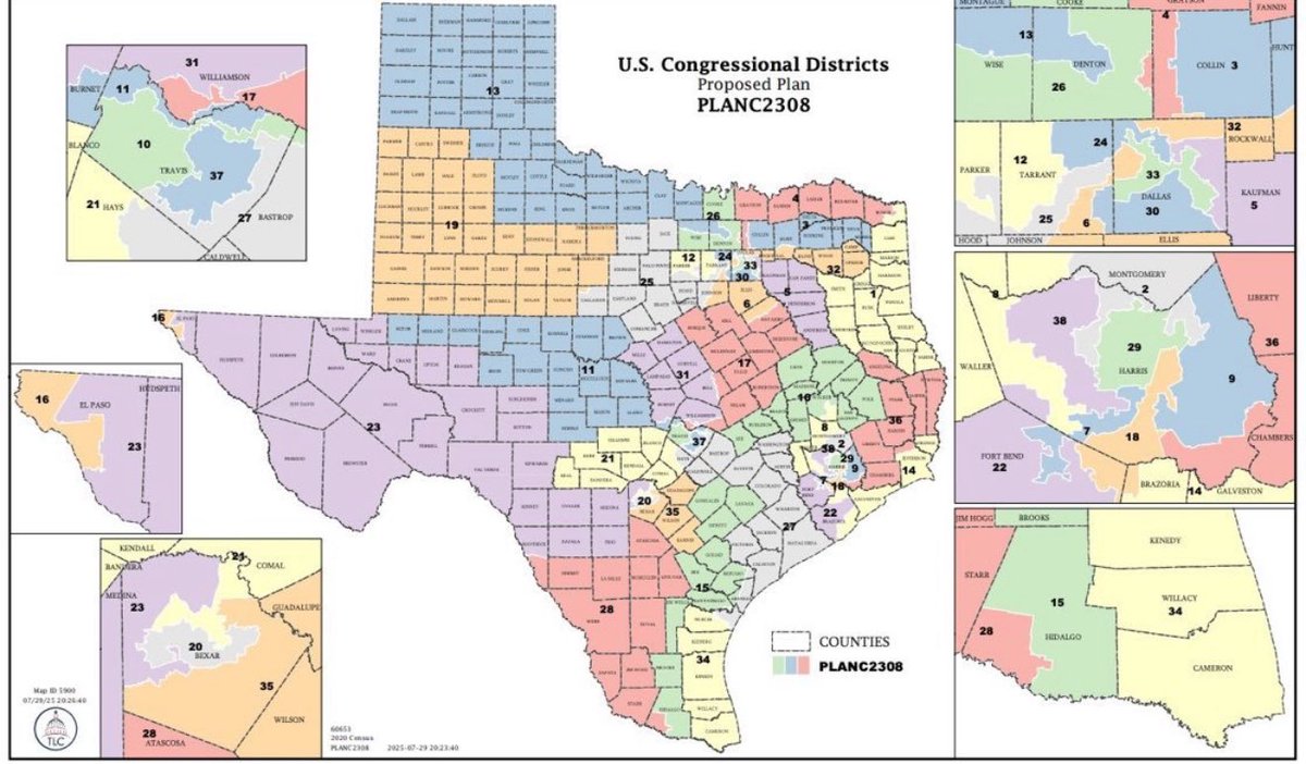 🚨 BREAKING: The redrawn 2026 U.S. House map for Texas has just been released

This could result in FIVE Republican House pickups in the midterms

LFG! 🔥