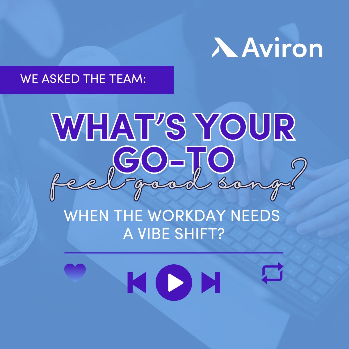We asked the Aviron team:
“What’s your go-to feel-good song when the workday needs a vibe shift?”

Highlights:
🎵 ABBA
🎵 Coheed &amp; Cambria
🎵 Charli XCX
🎵 Bowie
🎵 B-52s
🎵 Starcadian

What’s yours? Drop it 👇
#FunFriday #TeamPlaylist #Aviron