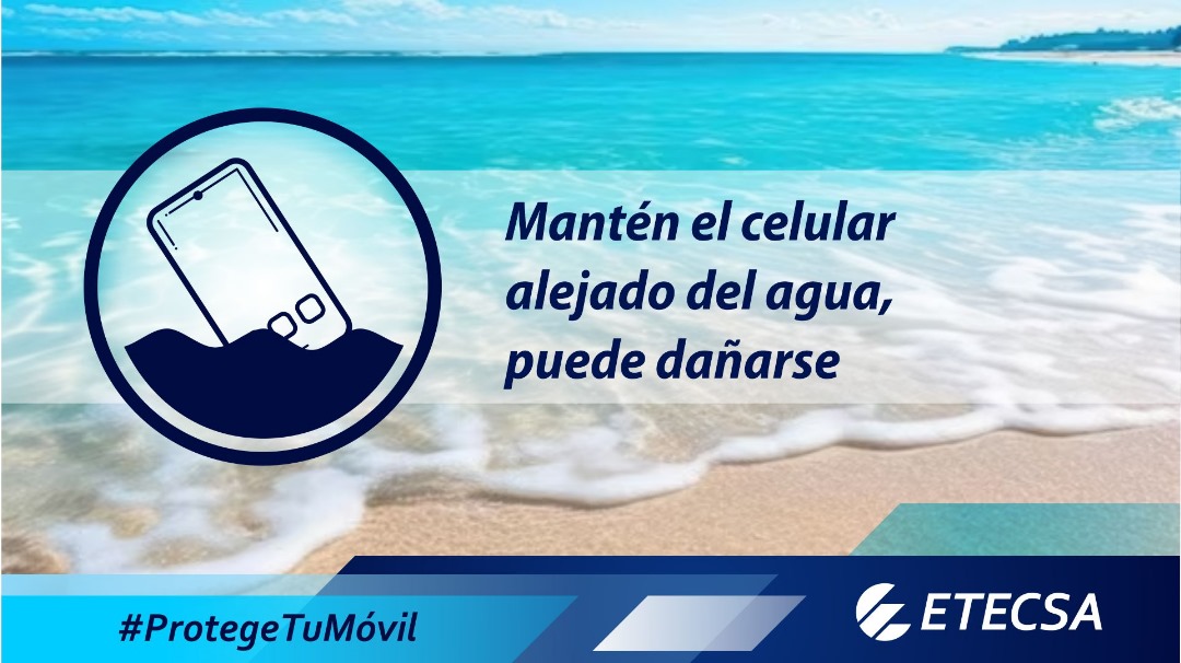 🥳 Es el verano‼ La época del año en la que disfrutas de la playa 🏊⛱️ con amigos y familiares 🥰.
📌 Recuerda colocar tu teléfono 📲 en un lugar seco, fresco y lejos del agua 🏖️ 🛟.
 #ProtegeTuMóvil