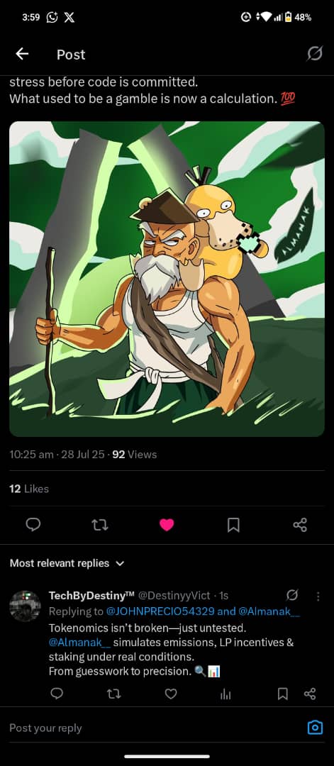 Engr_Sediq's tweet image. Guesswork is dead.

@Almanak__ simulates.
@Infinit_Labs auto-routes.
@build_on_bob scales it.

The future runs on clarity.

#DeFiInfra #OnchainAlpha #ModularFi