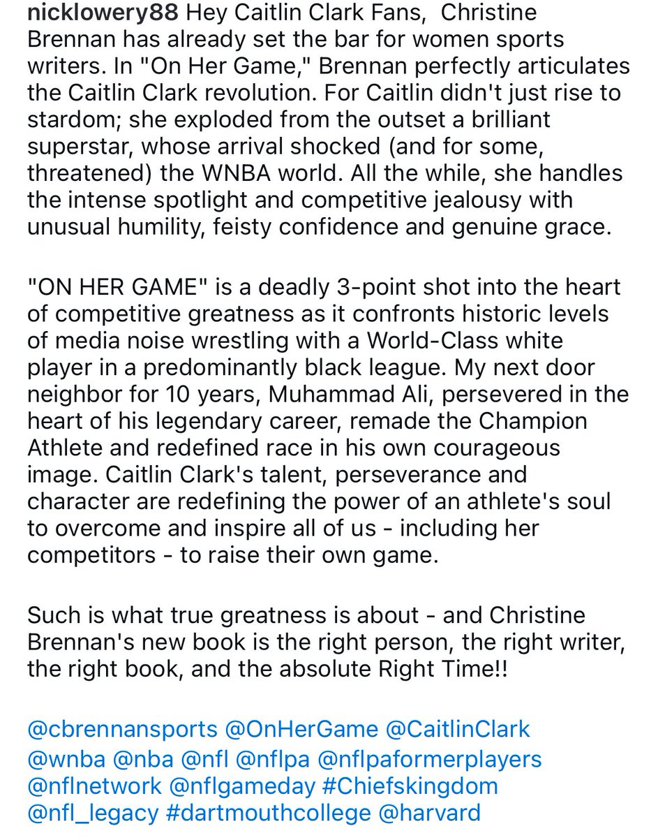 Christine Brennan (@cbrennansports) on Twitter photo Thanks, <a href="/lowerynick/">Nick Lowery</a>, for your great support of ON HER GAME. Love all you do for Champions for the Homeless! Thanks, <a href="/lowerynick/">Nick Lowery</a>, for your great support of ON HER GAME. Love all you do for Champions for the Homeless!