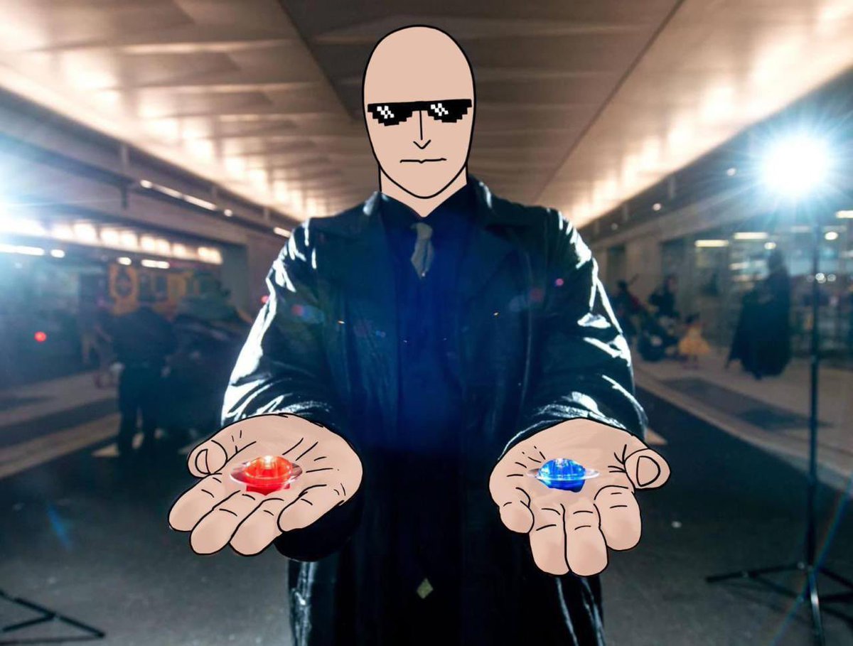 You take the blue pill, keep selling bottoms.

You take the red pill, stack $STONKS and see how deep the gains go. 🕶️📈

Welcome to the real market.
