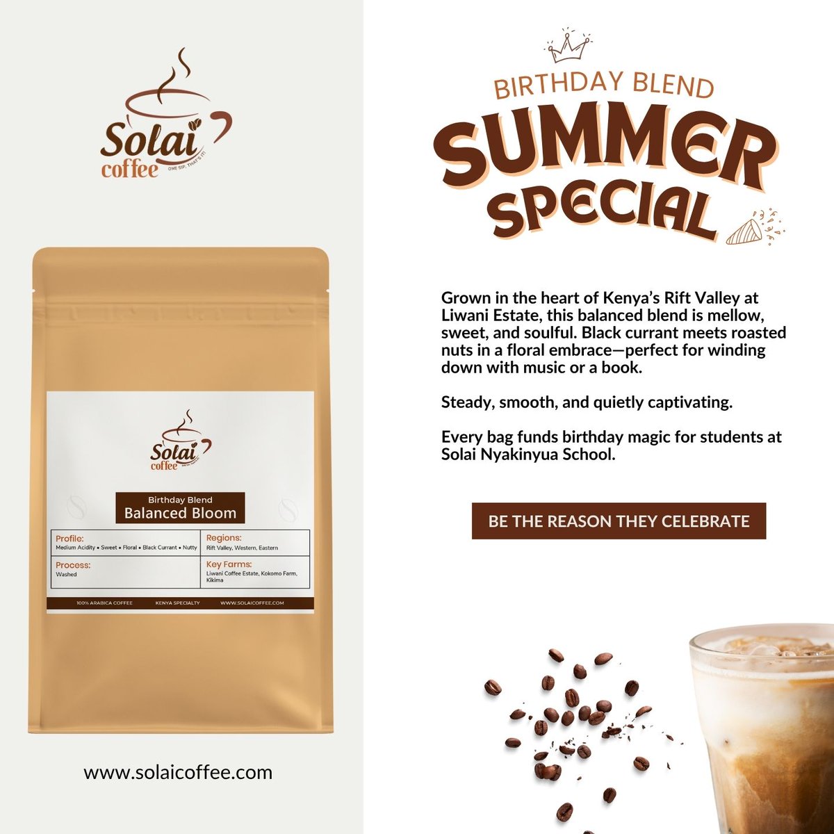 SolaiCoffee's tweet photo. 🎉 LIMITED DROP!

The Birthday Blends are LIVE.
4 unique Kenyan coffees. 1 mission: birthdays for kids in Solai.
🔥 First-come, first-served. When they’re gone, they’re gone.
👉 Shop now:https://t.co/WJXVkPY2Iz

#BirthdayBlend #LimitedEdition #kenyaspecialtycoffee #solaicoffee https://t.co/WDOTJnzfPT
