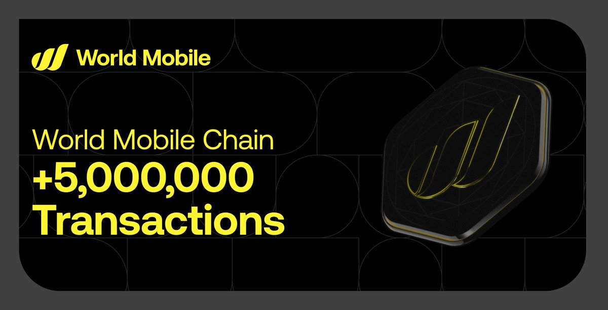 🚀 5M+ transactions processed on Dev Mainnet.

Not hype. Not theory. Just real onchain progress.

The future of decentralized telecom is being built, block by block.

👉 explorer.worldmobile.io