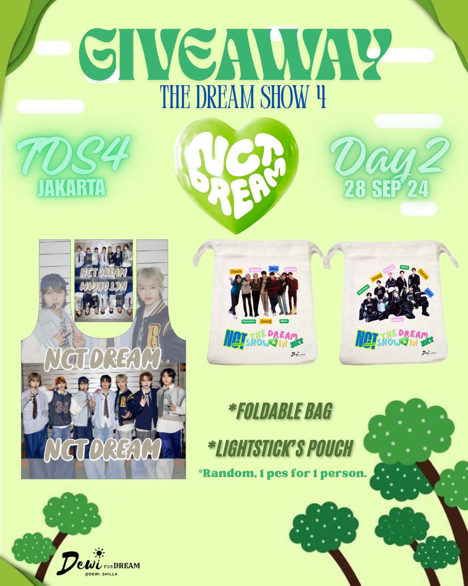 WinDewi🐰💚 (@dewi_shilla) on Twitter photo GIVEAWAY for THE DREAM SHOW 4 in JAKARTA!
Freebies by <a href="/dewi_shilla/">Dewi Shilla</a>
1. Foldable Bag
2. Lightstick’s Pouch
📅 28 Sep 2025
⏰ TBA
📍JIS
How to claim?
- Like & RT this tweet
- Tag me if you got this
- Not open trade
- First come, first get
- Show me NCT Dream’s Merch GIVEAWAY for THE DREAM SHOW 4 in JAKARTA!
Freebies by <a href="/dewi_shilla/">Dewi Shilla</a>
1. Foldable Bag
2. Lightstick’s Pouch
📅 28 Sep 2025
⏰ TBA
📍JIS
How to claim?
- Like & RT this tweet
- Tag me if you got this
- Not open trade
- First come, first get
- Show me NCT Dream’s Merch