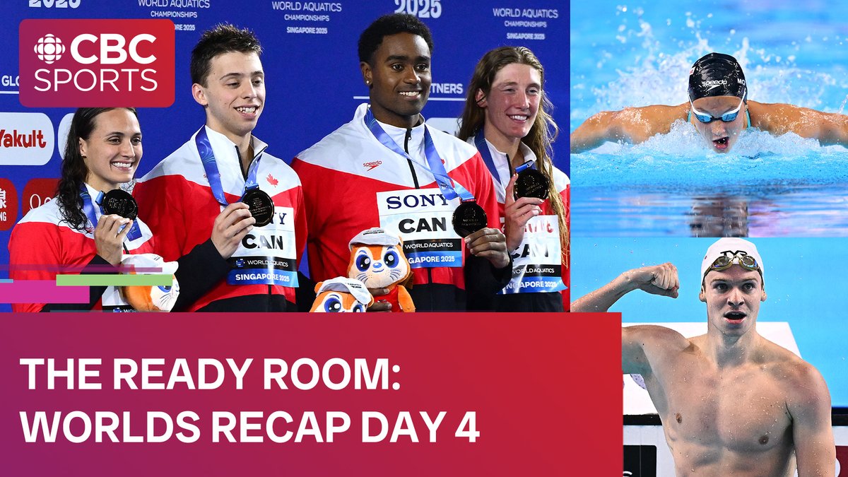 CBC Olympics (@cbcolympics) on Twitter photo A bronze medal for Canada, Summer McIntosh begins quest for 200 fly gold and Leon Marchand sets new world record in a semifinal 🤯
<a href="/b_maclean/">Brittany MacLean Campbell</a> & <a href="/Devin_Heroux/">Devin Heroux</a> have all you need to know from swimming worlds in The Ready Room day 4 recap:
youtube.com/live/drwa8jYLf… A bronze medal for Canada, Summer McIntosh begins quest for 200 fly gold and Leon Marchand sets new world record in a semifinal 🤯
<a href="/b_maclean/">Brittany MacLean Campbell</a> & <a href="/Devin_Heroux/">Devin Heroux</a> have all you need to know from swimming worlds in The Ready Room day 4 recap:
youtube.com/live/drwa8jYLf…